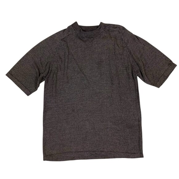 Kevoman Silk Short Sleeve Shirt Large Brown Luxe Lightweight Knit Casual Top Men - Picture 1 of 3